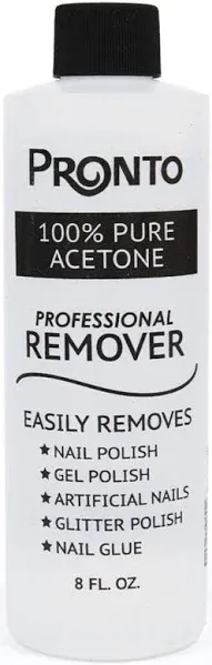 100% Pure Acetone - Quick Professional Nail Polish Remover 8 FL oz