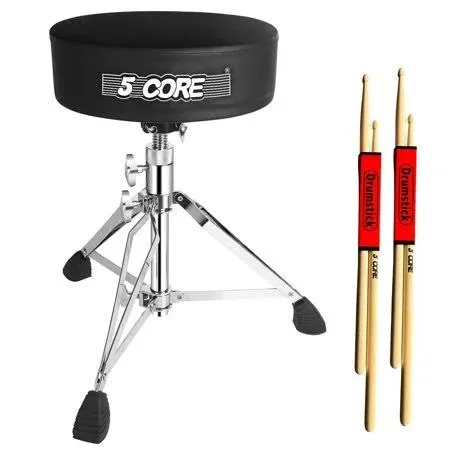 Drum Throne Seat Swivel Height Adjustable Drummer Stool Universal Thick Padde...