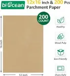 Comfy Package [12 x 16 inch - 200 Count] Pre-Cut Baking Parchment Paper Sheets Unbleached Non-Stick Sheets for Baking & Cooking - Kraft