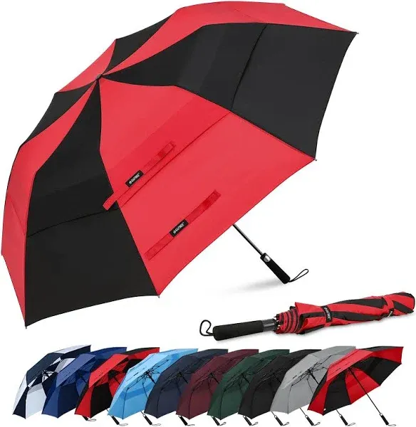 G4Free 62 inch Portable Automatic Open Oversize Vented Double Canopy Umbrellas