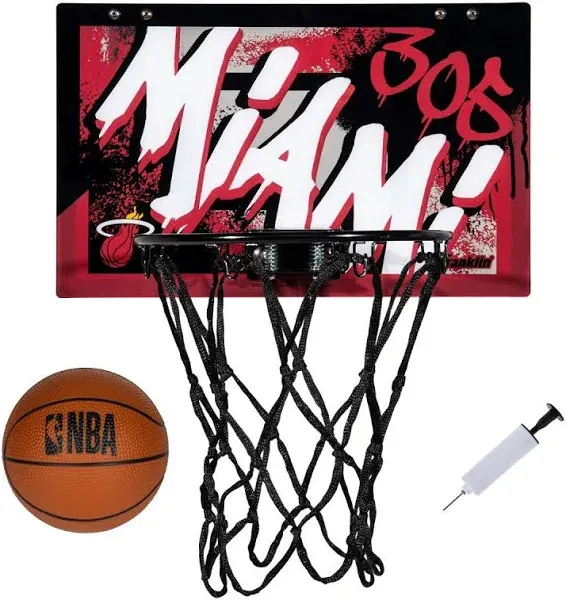 Franklin Sports NBA Team Over the Door Basketball Hoops - Kids Indoor Mini Basketball Hoop + Ball Set - NBA Fan Mini Hoops