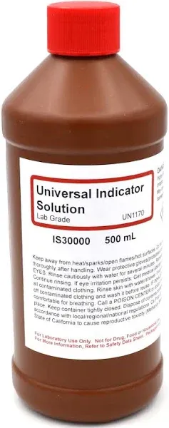 ALDON Innovating Science Laboratory-Grade Universal Indicator Solution, 500mL - The Curated Chemical Collection