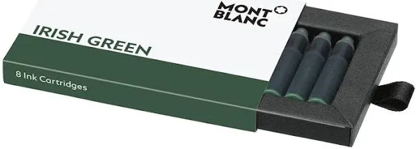 Montblanc Ink Cartridges Irish Green 106274 – Short International Standard Fountain Pen Refills in Dark Green – 8 Pen Cartridges