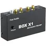 Fosi Audio Box X1 Phono Preamp for mm Turntable Mini Stereo Audio Hi-Fi Phonograph/Record Player Preamplifier with 3.5mm Headphone and RCA Output with