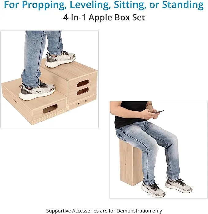 Proaim Set of 4 Apple Boxes for Studio, Film Set &amp; Photography (AB-SET4-BR)