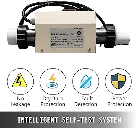 220V 240V 3KW Electric Pool Water Heater for Above Ground Inground Pool,Upgrade Portable SPA Water Bath Heater Thermostat Swimming Pool Thermostat Heater Pump