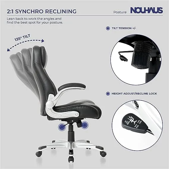 Nouhaus Posture Ergonomic PU Leather Office Chair Click5 Lumbar Support with