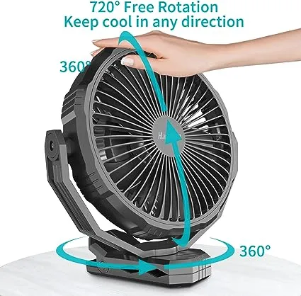 10000Mah Upgraded Clip Fan with Charger/Clip Enhancer, 8 Inch Rechargeable Fan P