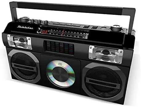 Studebaker - Master Blaster 5W RMS Boombox with AM/FM Radio - Black