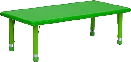 Flash Furniture Height-Adjustable Rectangular Plastic Activity Table YU-YCX-001-2-RECT-TBL