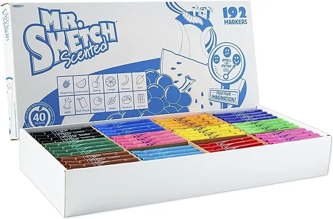 Mr. Sketch® Scented Markers, Class Pack, Assorted Colors, Pack Of 192