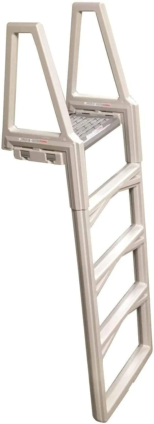 Confer Plastics 635-52X Sturdy Above Ground in-Pool Swimming Pool Ladder for Decks Adjustable from 46"-56"