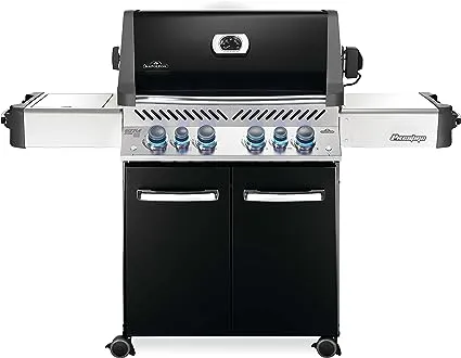 Napoleon P500RSIBNK-3 Prestige RSIB Natural Gas Grill, 500 sq. in + Infrared Side and Rear Burner, Black