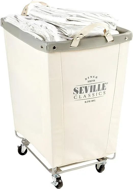 Seville Classics Commercial Heavy-Duty Canvas Laundry Hamper