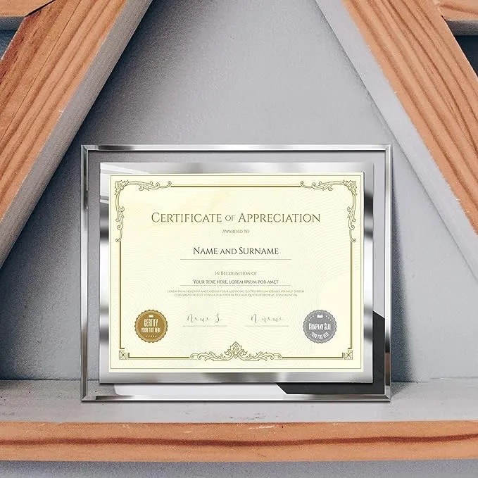 SESEAT 8.5 x 11 Certificate Document Frame Packs4 Diploma Glass Picture Frames for Tabletop