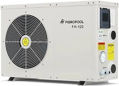 FibroPool Swimming Pool Heat Pump - FH120 20,000 BTU - for Above and In Ground Pools and Spas - High Efficiency, All Electric Heater - No Natural Gas or Propane Needed