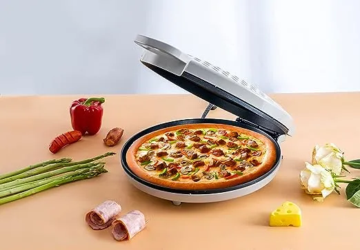 Courant Pizza Maker 12 inch Pizzas Machine Newly improved Cool-touch Handle Non-Stick plates Pizza Oven & Calzone Maker