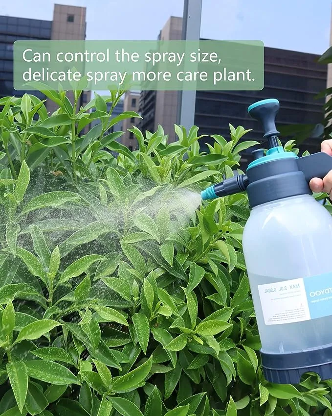 0.5 Gallon Garden Pump Sprayer, Hand Held Garden Sprayer, Water Spray Unit with Adjustable Nozzle and Extra Extended Spray