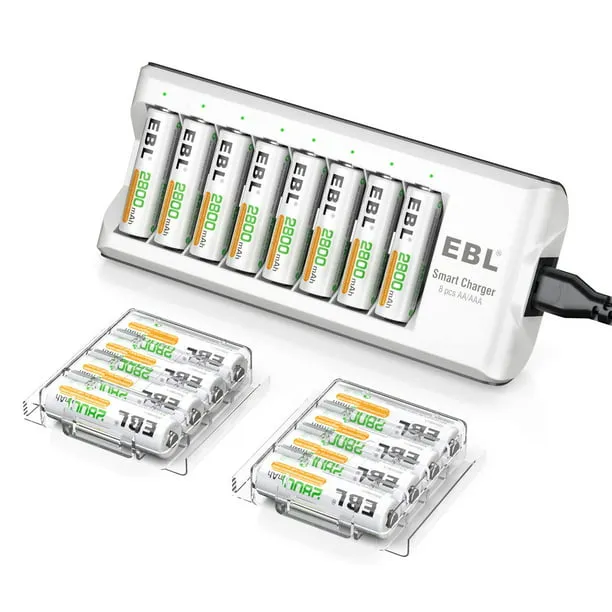 EBL AA Rechargeable Batteries 16 Pack