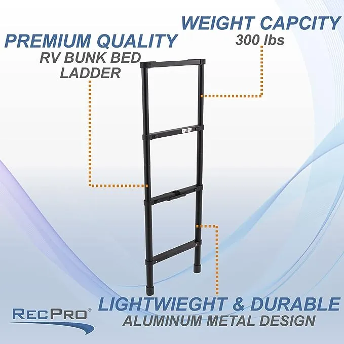 RecPro RV Telescoping Bunk Ladder 52" | Mounting Brackets Included