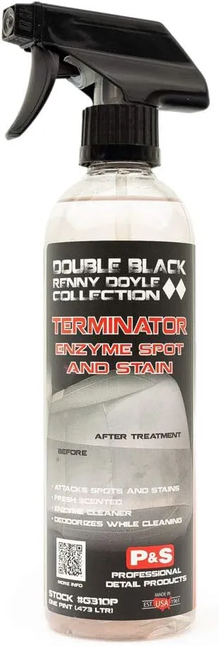 P&S Professional Detail Products - Terminator Enzyme Spot and Stain Remover - Perfect for Deodorizing, Removing Embedded Soils, Grease, Dirt, and Protein Based Stains; Fresh Scent (1 Pint)