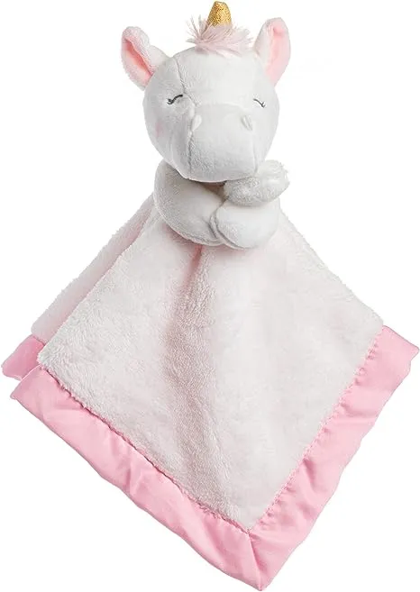 Carters Unicorn Security Blanket/Lovey White Pink Gold Horn Baby Girl, So Soft