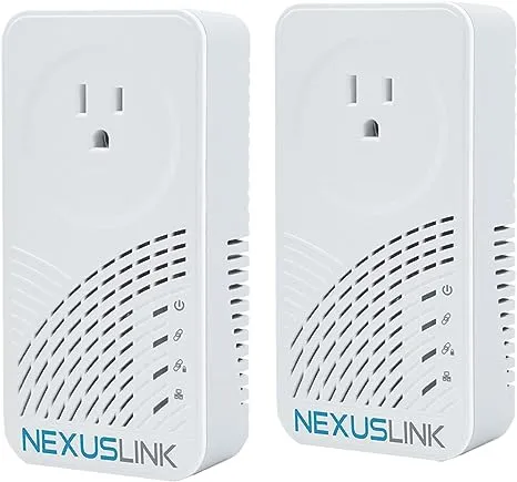 Nexuslink Wave 2 G.hn Powerline Adapter | Pass-Through Outlet | 2000 Mbps I 2-Unit Kit I (GPL-2000PT-KIT)