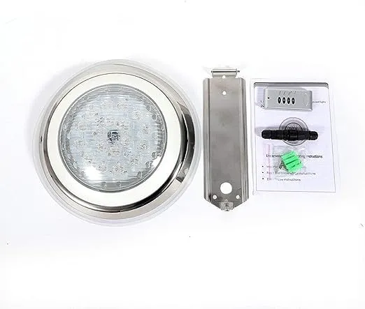 Eapmic 12V 54W Pool Light Underwater Color-Change LED Lights RGB IP68 with Remote (54W Stainless Steel Shell)