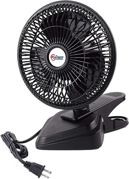 TN TONNY Convertible 6-Inch Desk & Clip on Fan Two Quiet Speeds, Household Table Clip on Fans AC Personal Fans with 6 Feet Cord, Ideal for The Home, Office, Dorm, Black