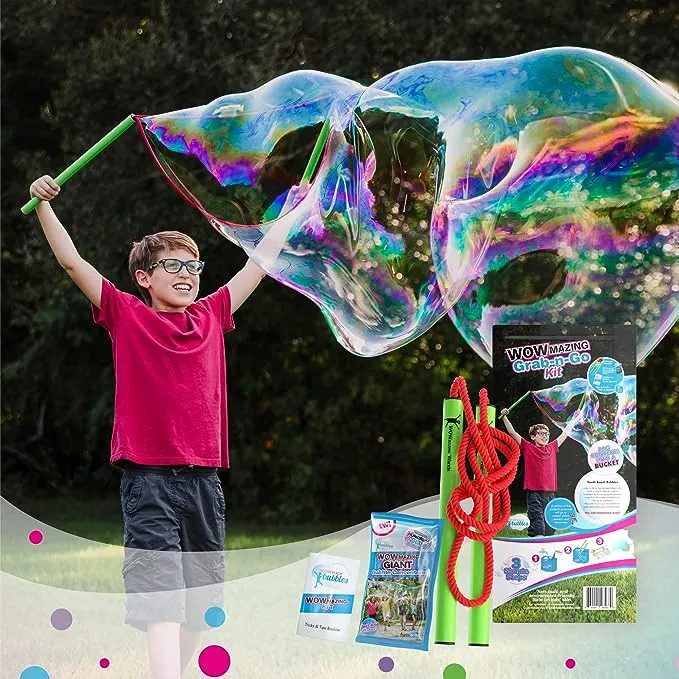 WOWmazing Giant Bubble Kit: Big Bubble Wands and Concentrate