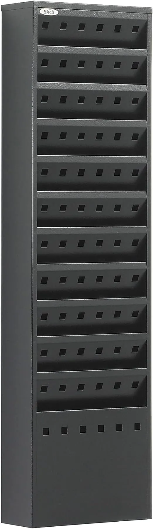 Safco Products 4321BL Steel Magazine Rack, 11 Pockets - Durable Wall Mounted Black Steel Construction with Optional Base - Perfect Office or School Resource Solution