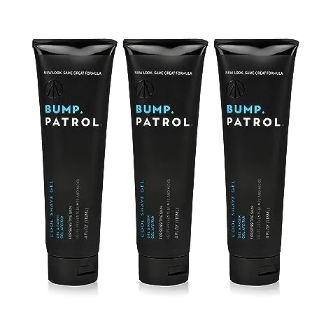 Bump Patrol Cool Shave Gel 4 Ounce Tube Sensitive 118ml 3 Pack