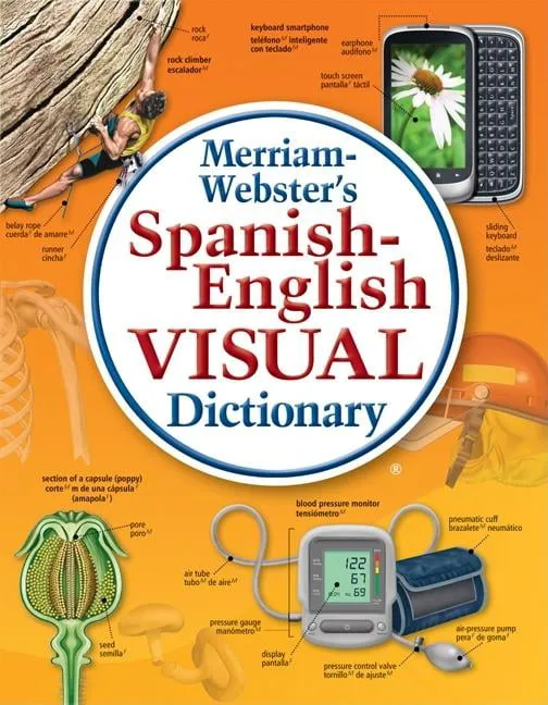 Merriam-Webster Spanish-English Visual Dictionary Printed Book,"7.8"" x 6.1"" x 0.8"""