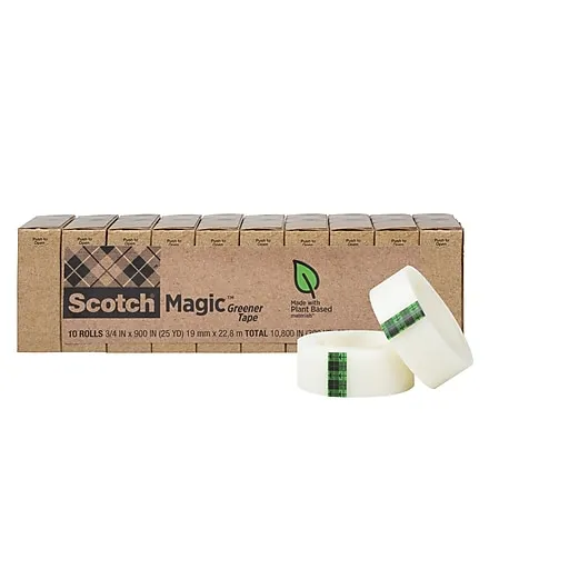 Scotch MMM81224P Magic Greener Tape 3/4" 900" 1" Core - 24 rolls