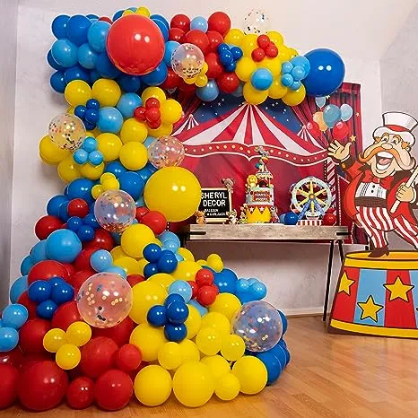 110pc, 3 Sizes - Circus Balloon Arch Kit & Garland for Carnival Party Decorations ...