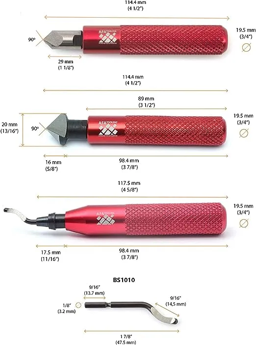 AFA Tooling - Deburring Tool & 2 Countersink Hand Reamers with 10 Blades - Works on Metal, Resin, PVC Pipes, Copper, Plastic and 3D Printed Edges - Plumbing & 3D Printing Burr Removal Reamer Tool