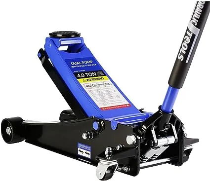 4 Ton Low Profile Floor Jack, Heavy-Duty Steel Racing Floor Jack with Dual Pi...