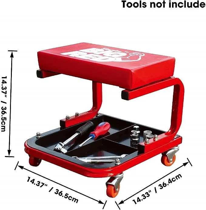 Torin TR6300 Big Red Rolling Creeper Seat with Tool Tray