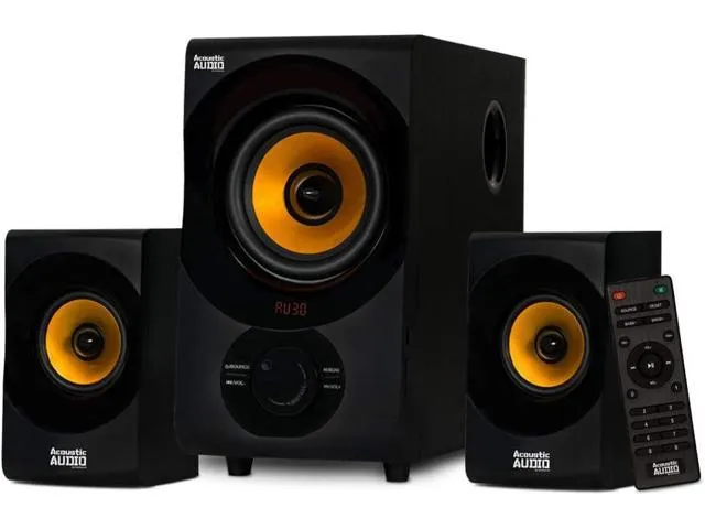 Acoustic Audio by Goldwood Bluetooth 2.1 Speaker System 2.1-Channel Home Theater Speaker System, Black (AA2170)