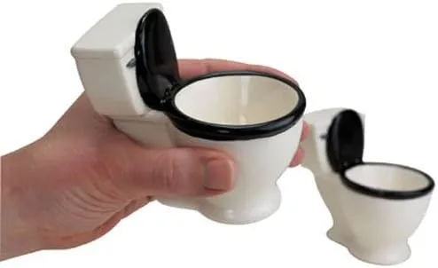 BigMouth Inc. Toilet Shot Glasses, Set of 2, Funny Gag Gift and White Elephant Gift, Potty Mouth Humor