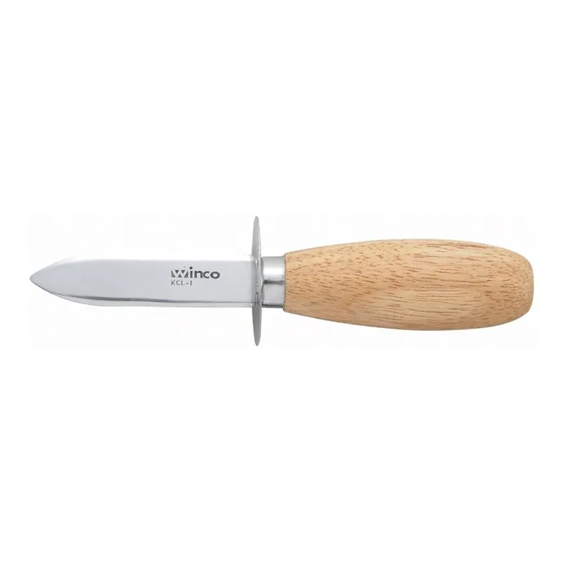 Winco Oyster/Clam Knife, Wooden Handle, 2.75" Blade