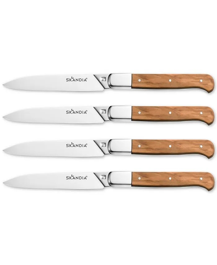 Hampton Forge Sfs51L04Wb Lynden Set Of 4 Olive Wood Steak Knives