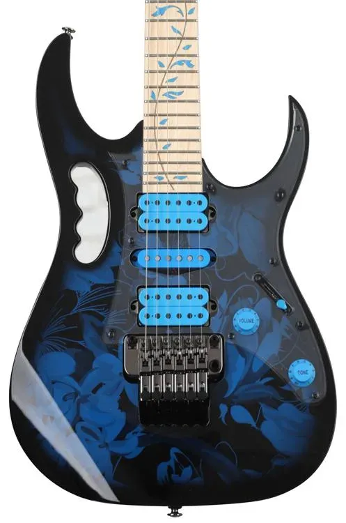 Ibanez JEM77P Steve Vai Signature JEM Premium Series Electric Guitar Blue Floral Pattern