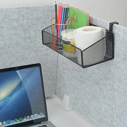 Bedside Caddy Shelf Hanging Storage Basket for Bunk Bed and Office Cubical Walls,Baby Bed Rails,College Dorm Bed Organizer - 5 Pairs Sized Hooks-for Phone Glass Magazine Decor (White)