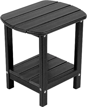 Adirondack Side Table 16.5&#034; Outdoor Side Table HDPE Plastic Double Adirondack En