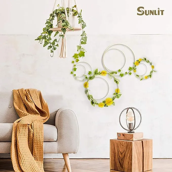 Sunlit Boho 18 PCS Bamboo Wall Trellis DIY Set, Plant Trellis, Vines Trellis, Display for Climbing Potted Plants, Rustic Vintage Home Decor