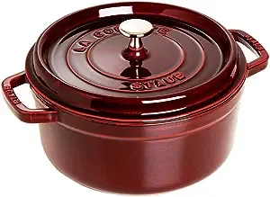 Staub Cast Iron 5.5-qt Round Cocotte - Grenadine, Made in France