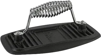 BBQ Dragon Heavy Duty Cast Iron Meat Press for Grills and Stoves - Pre-Seasoned, Aluminum Handle | BBQD270