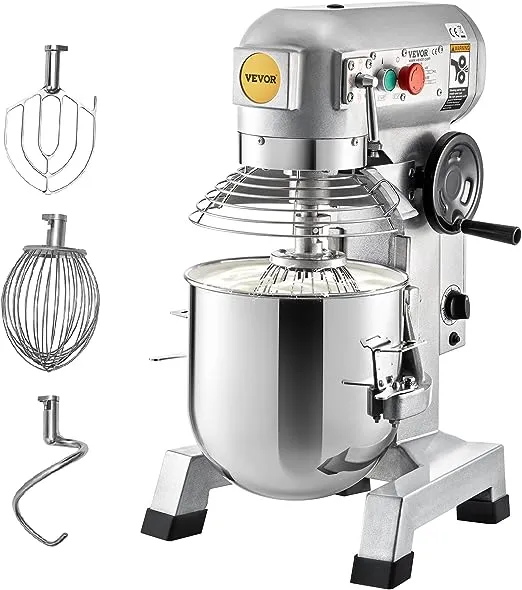 VEVOR Commercial Electric Food Mixer Stand Mixer 10Qt Dough Mixer 3 Speeds 450W