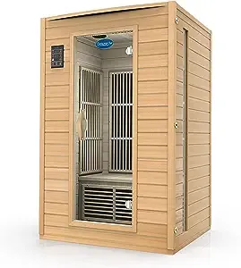 Durasage 2-Person Carbon Infrared Sauna - Canadian Hemlock Wooden Sauna - 1700 Watts - Premium Stereo Sound